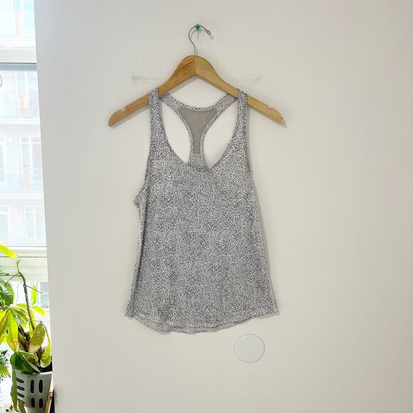 Lululemon Black & White Dotted Racerback Tank Size 6 - Picture 1 of 3